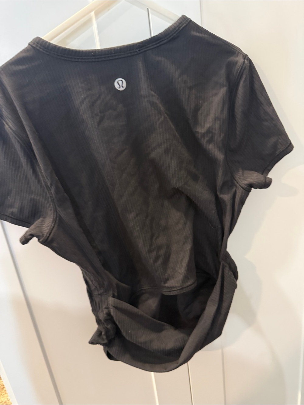 lululemon athletica Black Short Sleeve Ribbed Tee